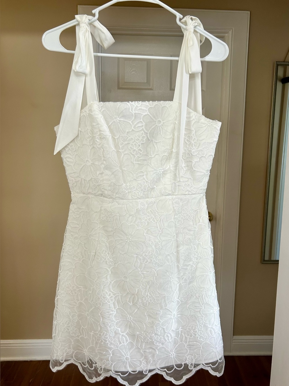 Lulus White Lace Tie-Strap Dress